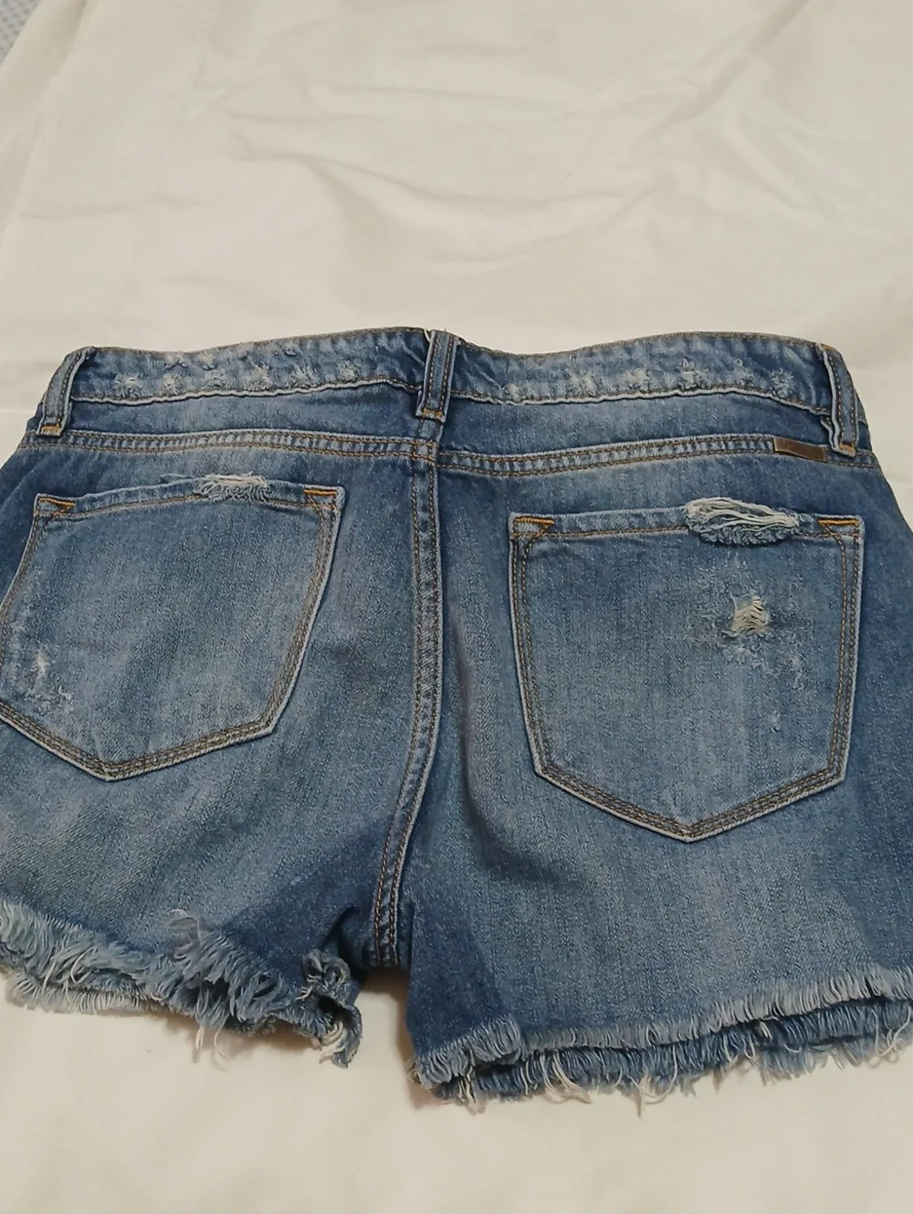 KanKan Denim Distressed Shorts